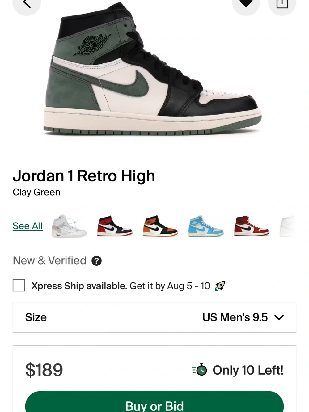 Jordan 1 Retro High Clay Green